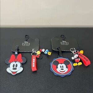 Disney | Mickey & Minnie Mouse Luggage Tags & Key Chains ❤️🖤